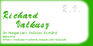 richard valkusz business card